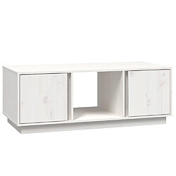 Maison Chic Table basse,Table Console Table d'appoint, Table pour salon Blanc 110x50x40 cm Bois massif de pin -MN18504