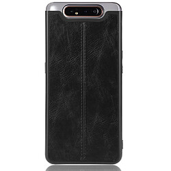 Wewoo Coque Pour Galaxy A80 / A90 antichoc couture peau de vache motif PC + PU + TPU noir