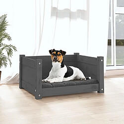 Avis Maison Chic Niche Lit pour chien | Panier couchage pour chien Gris 55,5x45,5x28 cm Bois massif de pin -GKD65509