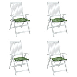 Avis vidaXL Coussins de chaise lot de 4 motif de feuilles 40x40x3 cm tissu