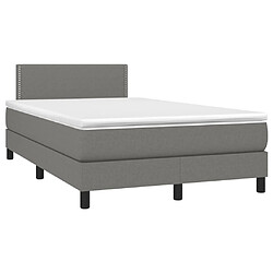 Maison Chic Lit adulte- Lit + matelas,Sommier à lattes de lit avec matelas gris foncé 120x190cm tissu -GKD97535