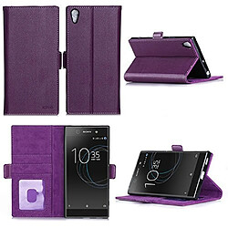 Sony Xperia L1 : Housse Portefeuille luxe violette Style Cuir avec stand - Etui violet coque de protection Sony L1 Ultra 2017 6 pouces Dual SIM avec porte cartes - Accessoires pochette XEPTIO : Exceptional case !