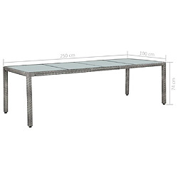 vidaXL Ensemble à manger d'extérieur 11pc coussins Résine tressée Gris pas cher