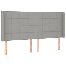 Maison Chic Tête de lit scandinave avec oreilles,meuble de chambre Gris clair 183x16x118/128 cm Tissu -MN68563