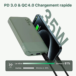 SANAG Chargeur Portable, 35W 10000Mah Power Bank Chargement Rapide, Pd Qc 4.0 Batterie D'Affichage Led, Usb C In/Out Chargeur De Téléphone Portable Pour Iphone Ipad Samsung Android Etc. (Vert)