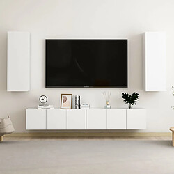 vidaXL Ensemble de meubles TV 5 pcs Blanc Bois d'ingénierie