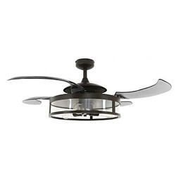 Boutica-Design Ventilateur Classic 122cm Noir Rétractable