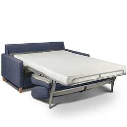 Avis Inside 75 Canapé convertible OGGETTO matelas 16 cm système express sommier lattes 140cm RENATONISI velours bleu cobalt