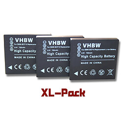 vhbw 3 batteries 700mAh appareil photo Panasonic Lumix DMC-FX66, DMC-FX70, DMC-FX75, DMC-FX550, DMC-FX580, DMC-FX700 remplace DMW-BCF10 / DMW-BCF10E