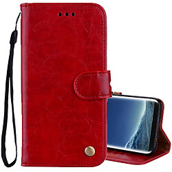 Wewoo Housse Étui rouge pour Sumsung Galaxy S8 Business Style Huile Cire Texture Horizontal en cuir Flip avec Titulaire & Card Slots & Wallet