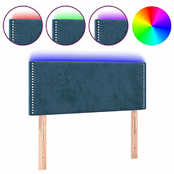 Maison Chic Tête de lit scandinave à LED,meuble de chambre Bleu foncé 80x5x78/88 cm Velours -MN35507