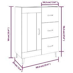 vidaXL Buffet Noir 69,5x34x90 cm Bois d'ingénierie pas cher