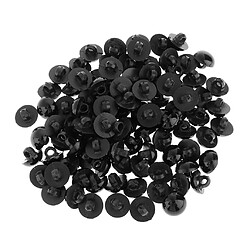 100pcs champignon bouton bombé couture animal yeux poupée bricolage artisanat noir 12mm