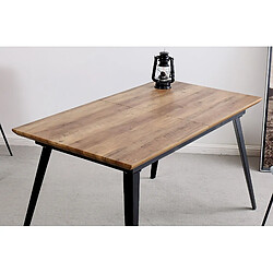 Avis Pegane Table à manger extensible en bois coloris noyer / noir - Longueur 140 - 180 x largeur 80 x Hauteur 77 cm