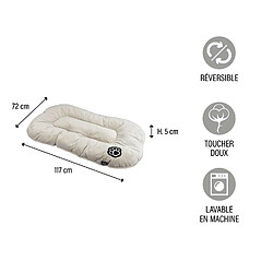 Avis Toilinux Coussin réversible Iron pour chien et chat - Beige et marron - Long 117 cm