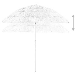 Avis vidaXL Parasol de plage Hawaii Blanc 240 cm