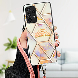 Avis Avizar Coque Samsung Galaxy A72 Motif géométrique Cordon Amovible rose gold