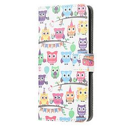 Etui en PU impression de motifs avec support plusieurs chouettes pour votre Samsung Galaxy A21s