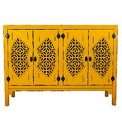 Buffet Alexandra House Living Jaune Bois d'épicéa Bois MDF 40 x 86 x 120 cm