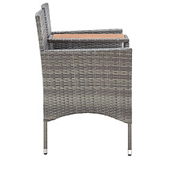 Avis Maison Chic Banc de jardin 2 places | Banquette de jardin | Chaise Relax et table à thé 143cm Résine tressée Gris -MN49914