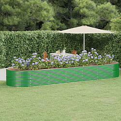 vidaXL Lit surélevé de jardin Acier enduit de poudre 510x140x68cm Vert