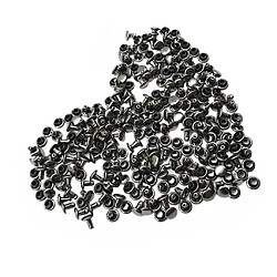 Avis 100 sets double casquette rivets boutons-pression rivet cuir noir