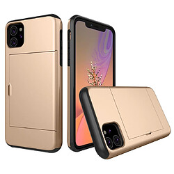 Wewoo Coque Rigide Étui de protection antichoc armure robuste avec fente pour carte iPhone 11 or