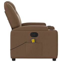 Maison Chic Fauteuil de massage inclinable,Fauteuil luxe de relaxation Marron Tissu -MN89975 pas cher