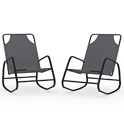 vidaXL Chaises longues à bascule 2 pcs Gris Acier et textilène