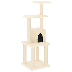 Helloshop26 Arbre à chat meuble tour grimper jouet grattage grattoir escalade plateforme avec griffoirs en sisal 105 cm crème 02_0022450