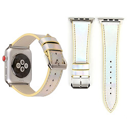 Wewoo Bande de montre-bracelet en cuir véritable de la série Fashion Laser pour Apple Watch 3 & 2 & 1 42mm jaune