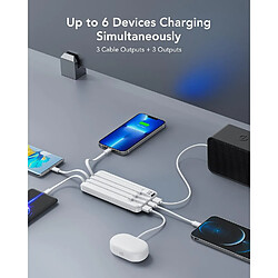 Avis SANAG Power Bank 10 000 Mah Avec Câbles Intégrés, Usb C Chargeur Portable 5 V/3 A Powerbank Écran Led Avec 6 Sorties Et 3 Entrées Pour Iphone Samsung Huawei Xiaomi