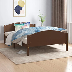 vidaXL Cadre de lit sans matelas marron foncé pin massif 120x200 cm