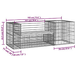 vidaXL Banc de jardin avec panier en gabion bois massif de douglas pas cher