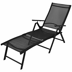 Maison Chic Chaise longue pliable de jardin | Bain de soleil Relax | Transat Aluminium Noir -GKD94508