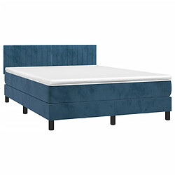 Avis Sommier à lattes LED,Cadre à lattes de lit avec matelas pour Adulte Bleu foncé 140x190 cm -MN31405