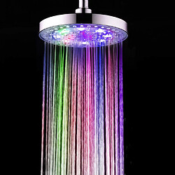 Acheter 8 ""led pomme de douche pluie contrôle de la température de la salle de bain 3 couleur lueur lumière 7 couleurs