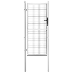 vidaXL Porte de jardin Acier galvanisé 105x225 cm Argenté