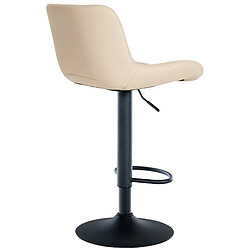 Decoshop26 Lot de 2 tabourets de bar structure métallique noir assise en PVC crème avec surpiqûres 10_0004442 pas cher