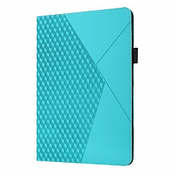 Etui en PU motif de losanges avec porte-cartes et élastique bleu lac pour votre iPad mini (2021)