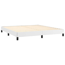 Avis vidaXL Cadre de lit sans matelas blanc 160x200 cm similicuir