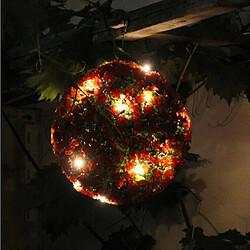 La boule de fleur accrochante solaire en plastique de LED allume le rouge décoratif de jardin extérieur