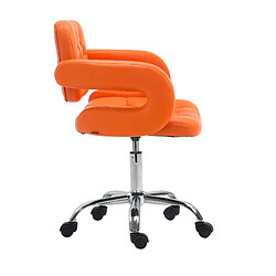 Avis Decoshop26 Chaise de bureau réglable en hauteur pivotante dossier capitonné et accoudoir moderne synthétique orange BUR10418