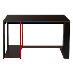 Mendler Bureau HWC-J26, bureau informatique table de bureau, 120x60x76cm ~ noir-rouge