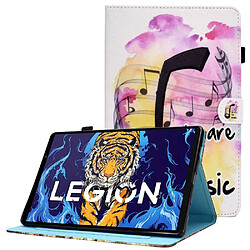 Etui en PU plein motif cousu, anti-chute avec support et porte-cartes pour votre Lenovo Legion Y700 TB-9707F - Tu es ma musique