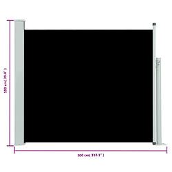 vidaXL Auvent latéral rétractable de patio 100x300 cm Noir pas cher