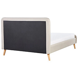 Beliani Lit double en tissu beige 140x200 cm RENNES pas cher