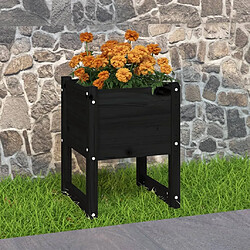 Maison Chic Jardinière,Bac à fleurs - pot de fleur Noir 40x40x52,5 cm Bois massif de pin -GKD80594