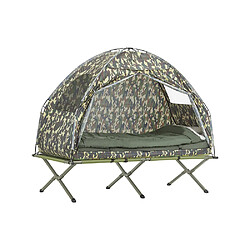 SoBuy OGS32-TN 4-in-1! Lit Pliant Lit de Camp Pliable Voyage Camping avec Toit, Sac de Couchage, Matelas Gonflable