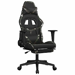 Maison Chic Chaise de jeu, Chaise gaming avec repose-pied, Fauteuil gamer,Chaise de Bureau Noir et camouflage Similicuir -GKD63841